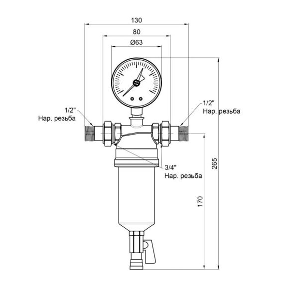 Самопромывной фильтр Icma 1/2" №751 | Зображення 1