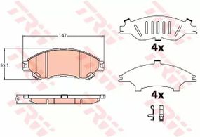 Колодки гальмівні дискові SUZUK SX4 S-Cross 13-передн.  TRW (GDB3633)