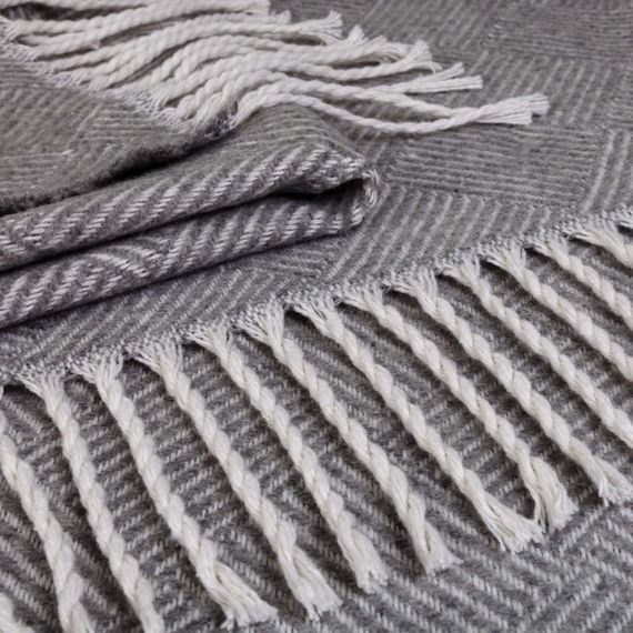 Плед бавовняний Паркет сірий Love You 140 x 200 см | Зображення 1