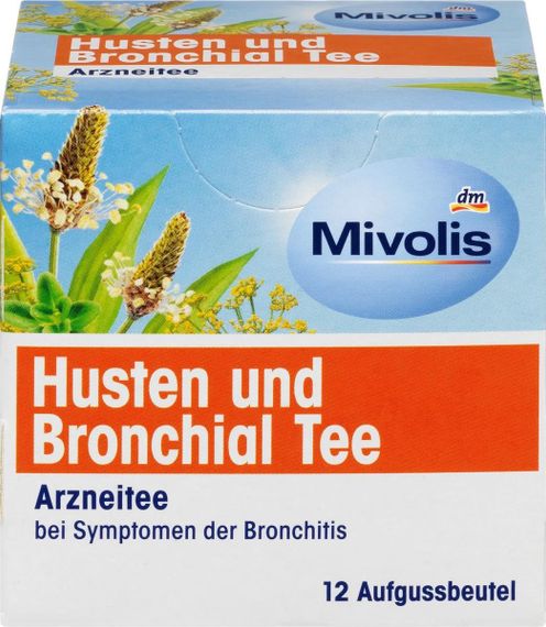 Чай Mivolis Husten und Bronchial Tee 12 пакетиков – для здоровья бронхов и облегчения кашля