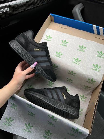 Зимові жіночі кросівки Iniki  Fleece Termo All Black Grey Stripes , В'єтнам 36 23 см | Зображення 9