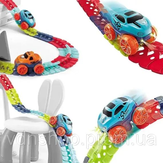 Автомобільна гоночна траса з машинкою Гнучкий гоночний трек з машинками Cheangeble Track 138 pcs | Зображення 2