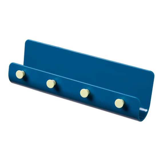 Настінна ключниця SV Four Hooks пластикова на 4 гачки 22x16x4 см, Синій