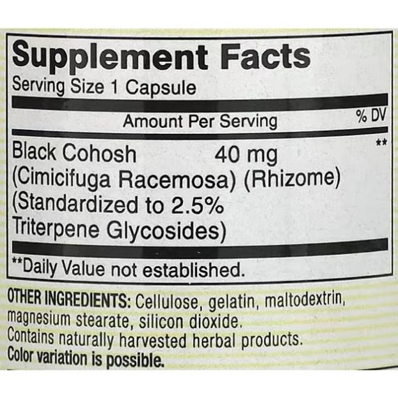 Клопогон Mason Natural Black Cohosh 60 Caps | Зображення 1