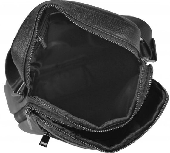Чоловіча сумка з натуральної шкіри Tiding Bag чорна | Зображення 2