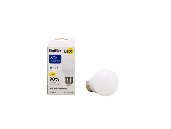 Лампа светодиодная LED E27 6W NW G45 | Зображення 3