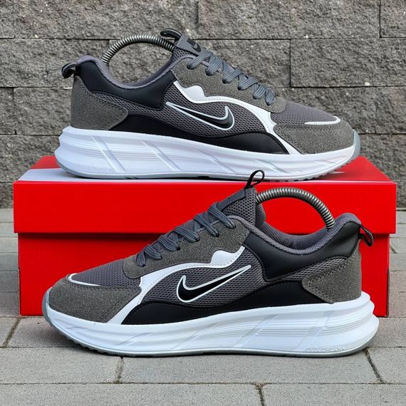 Кросівки Nike матеріал текстиль/замш колір сірий, білий | Зображення 4