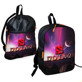 Школьный рюкзак детский Dota 2 + Сумка для обуви спортивной формы рюкзак-мешок  для мальчика (01689)