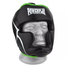 Боксерский шлем тренировочный PowerPlay 3048 XL (Черно-Зеленый)