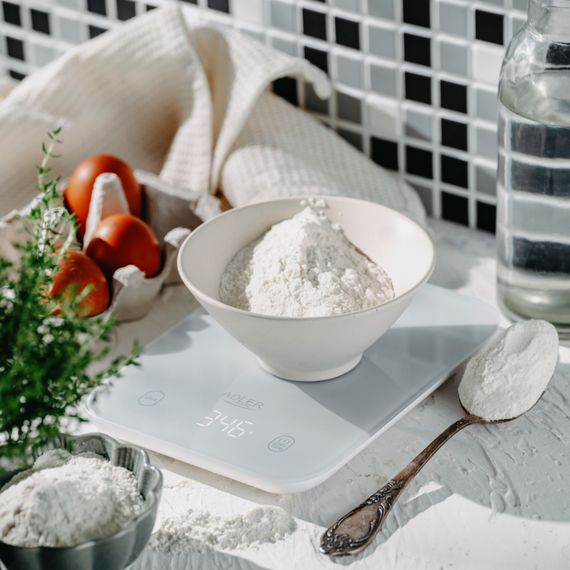 Ваги кухонні Adler AD 3181 grey електронні/ 10кг/ г; кг, фунт/ 2хААА/ автовимкнення/ скло | Зображення 1