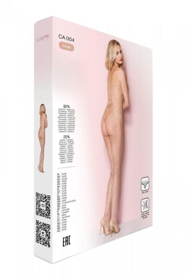 Тілесний ажурний бодістокінг зі складним вертикальним плетінням Casmir CA004 sexstyle | Зображення 8