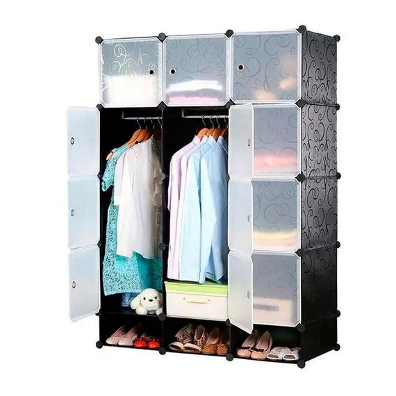 Шафа для речей пластикова MP28-51A, 102х37х76см, Black, Box