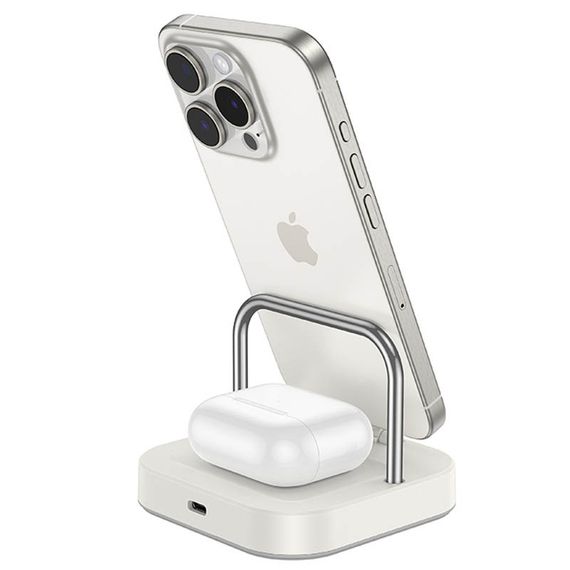 БЗУ Hoco CQ16 Astute 4in1 + Power Bank PD20W 10000 mAh Milky White | Зображення 2