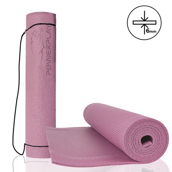 Килимок для йоги та фітнесу PowerPlay 4010 PVC Yoga Mat Лавандовий (173x61x0.6)