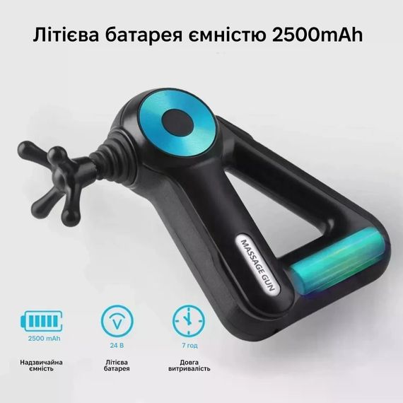 Массажер INSPIRE SL-8890 • Перкуссионный массажный пистолет с 12 насадками для мышц и тела | Зображення 4
