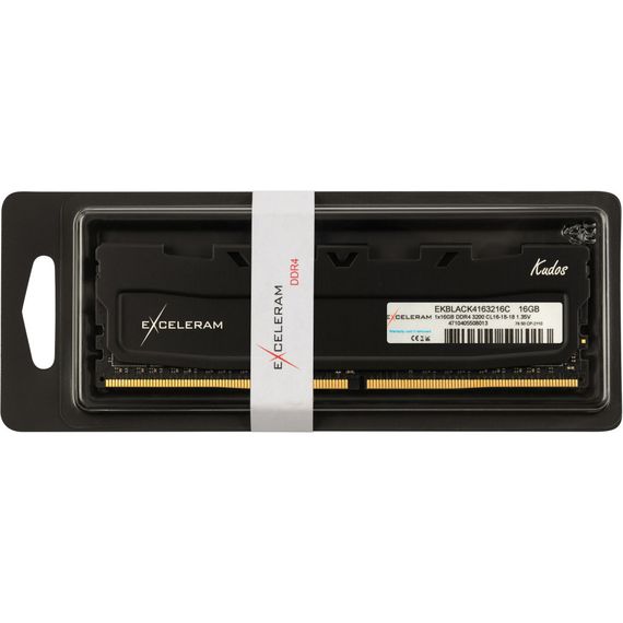 Модуль пам'яті для комп'ютера DDR4 16GB 3200 MHz Black Kudos eXceleram (EKBLACK4163216C) | Зображення 2