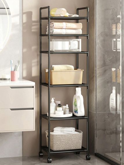 Полиця етажерка TVT-02 6 ярусів 170х42х32см Чорна