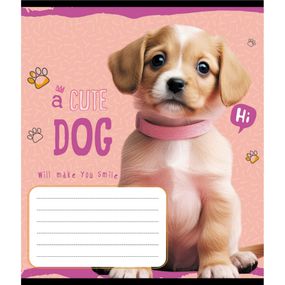 Тетрадь ученическая "Милый щенок" 012-520132L-2 в линию, 12 листов