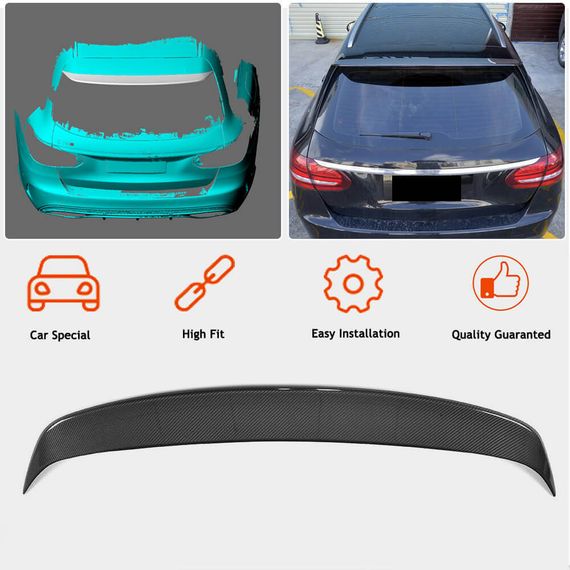 Спойлер (для Base/AMG-Line SW 2015-2019, Карбон) для Mercedes C-сlass W205 рр | Зображення 1