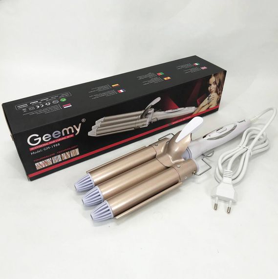 Плойка потрійна хвиля GEMEI GM-1988-25 керамічне покриття з BD-413 регулювань температури | Зображення 7