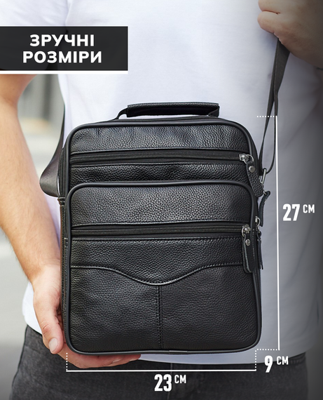 Чоловіча шкіряна сумка-барсетка через плече чорна Bexhill Bx-56402 | Зображення 4