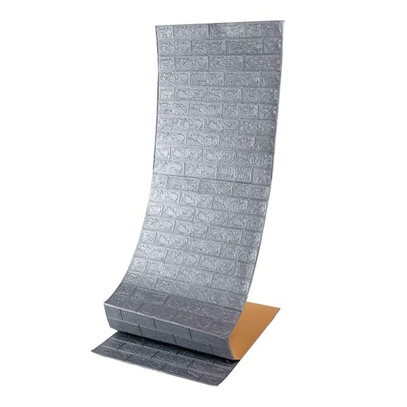 R017-2-20 Панель стеновая в рулоне 3D 700х19600х2мм Серебро SW-00002278