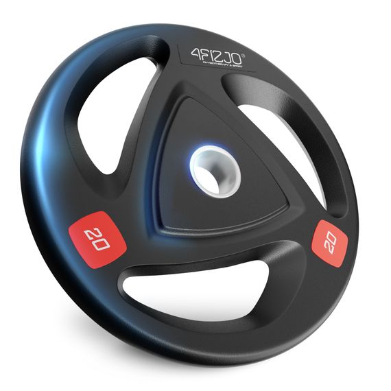 Диск олімпійський 4FIZJO 1 x 20 кг 51 мм металевий, прогумований Black (P-5905973401296) | Зображення 7