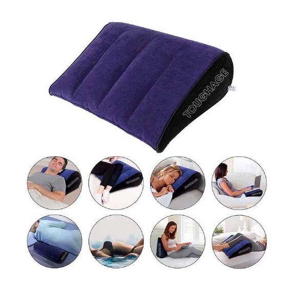 Надувная многофункциональная подушка для секса треугольник "Toughage" - Синий | Зображення 4