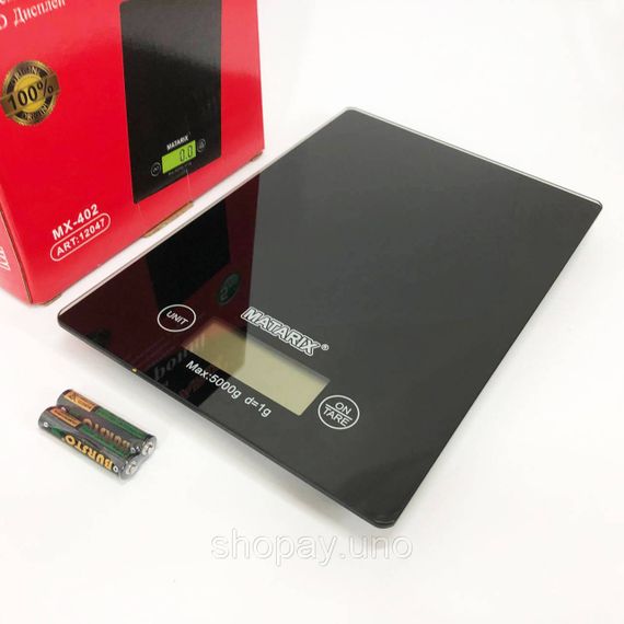 Ваги кухонні MATARIX MX-402 5 кг з дисплеєм, Компактні кухонні ваги для їжі. Колір: чорний | Зображення 7