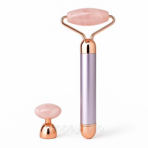 Масажер ролик електричний для особи Facial Roller Massager. Колір бежевий NX-65