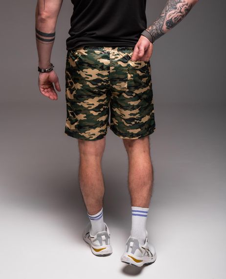 Мужские легкие шорты из плащевки внутри с сеткой RA2040, цвет каммуфляж, размер S | Зображення 4