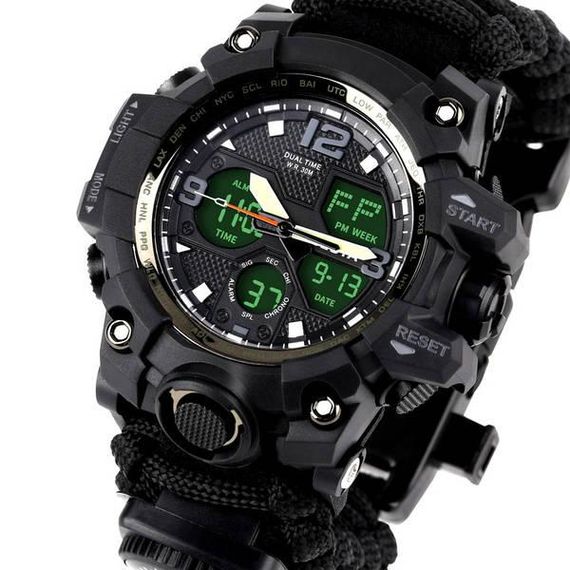 Годинники чоловічі тактичні Besta Life Pro AllBlack з компасом