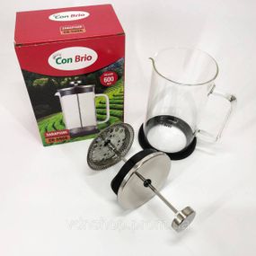 Френч-пресс для заваривания кофе Con Brio СВ-5960 600 мл, Френч-пресс вместительный NZ-25