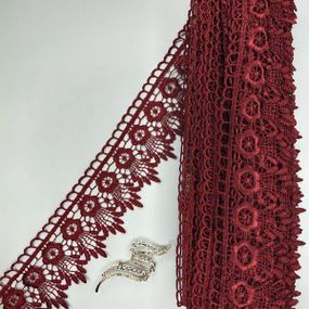 Мереживо макраме  6,5см (20м) Колір - Бордовий (05-XR13023-2)