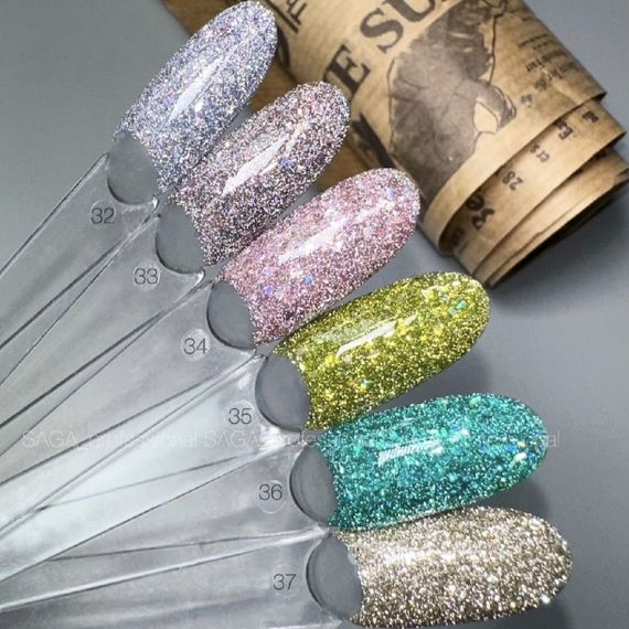 Світловідбиваючий гель-лак SAGA 35 Fiery 9мл