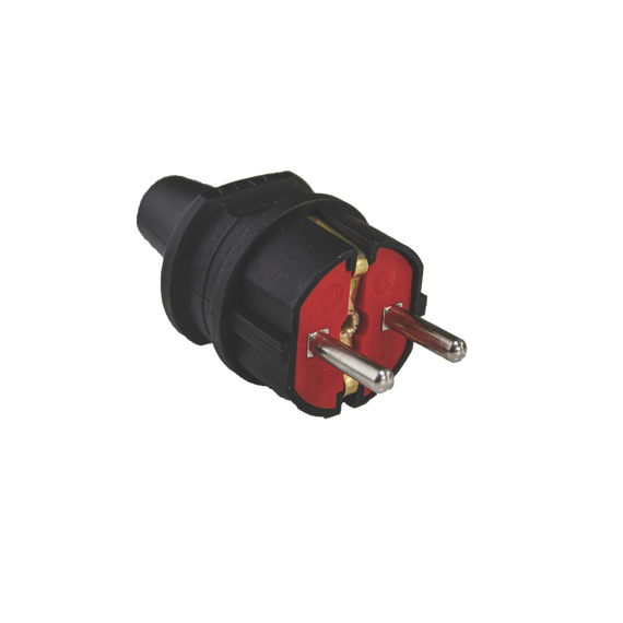 Вилка з заземленням, 16А, чорна, AY-KA, (арт. 62-13-32)