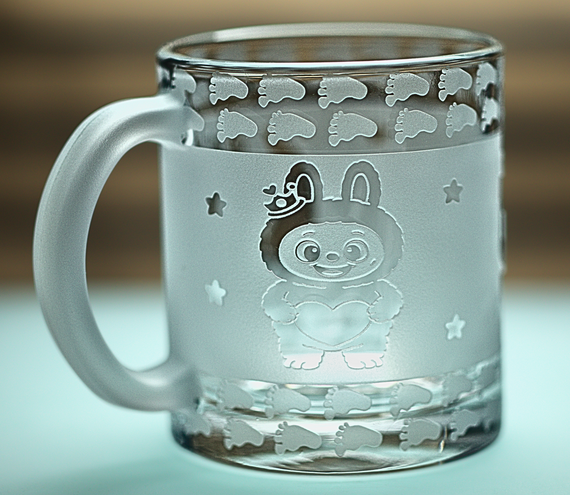 Детская стеклянная чашка 320 мл Лабуба кружка с гравировкой стакан для малыша Labubu