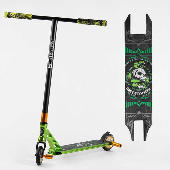 Самокат трюковий 85784 Best Scooter HIC-система, ПЕГІ, алюмінієвий диск та дека, АНОДОВАНЕ фарбування, колеса PU, d=110мм, ширина керма - 60 см | Зображення 8