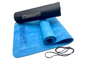 Коврик для йоги та фітнесу EasyFit PER Premium Mat 8 мм синій + Чехол (EF-1930s-1-BL)