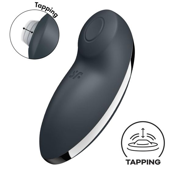 Вибростимулятор-пульсатор Satisfyer Tap & Climax 2 Grey, эффект постукивания пальцем Sex Aura