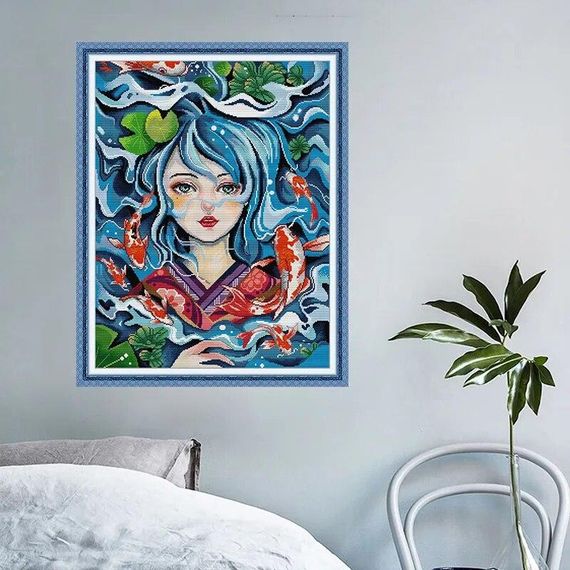 Набір для вишивання за нанесеною на канву схемою "Daughters of the Sea III". AIDA 14CT printed 50*63 см | Зображення 9