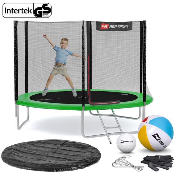 Батут Hop-Sport 10ft (305см) зелений з зовнішньою сіткою | Зображення 1