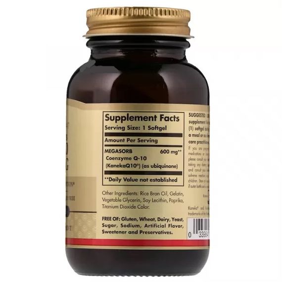 Коензим Solgar Megasorb CoQ-10 600 mg 30 Softgels | Зображення 1