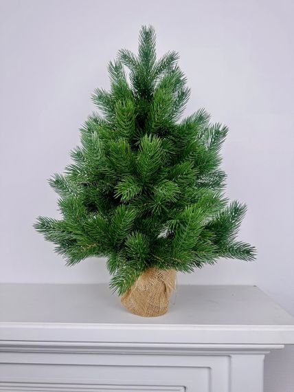 Ёлка новогодняя искусственная литая Pine Mini в мешковине 70 см зелёная | Зображення 2