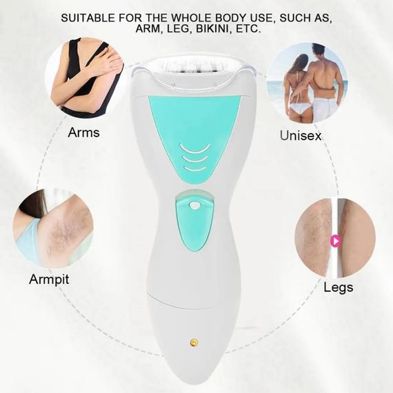 Епілятор Gemei GM-7006 4в1 - Професійний бездротовий епілятор бритва з насадками триммер + пемза | Зображення 3