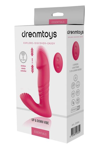 Анальный вибратор DREAM TOYS Essentials с поступательными движениями, розовый Sex Aura | Зображення 5