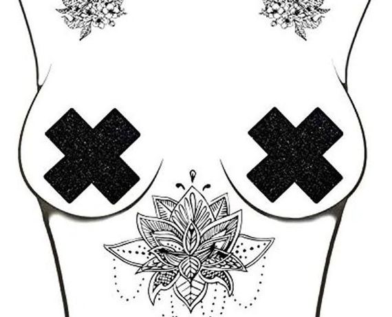 Пестисы с глиттером Star Night в виде крестиков, черный sexstyle