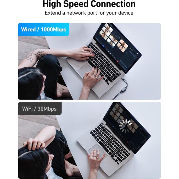 Адаптер Acer USB-C — Ethernet (RJ45) — перехідник Type-C до мережевого інтерфейсу, сумісний із Thunderbolt 3/4, алюмінієвий корпус | Зображення 6