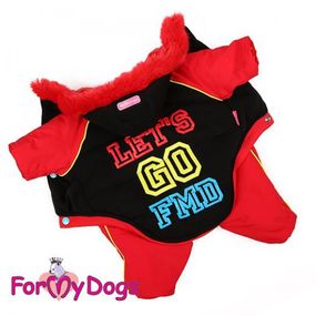 Зимний комбинезон для собак For My Dogs "Let's Go" красный