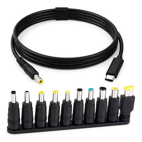 Кабель живлення для ноутбука з перехідниками 10в1 65W USB Type-C Адаптер для ноутбука від повербанка IT-36